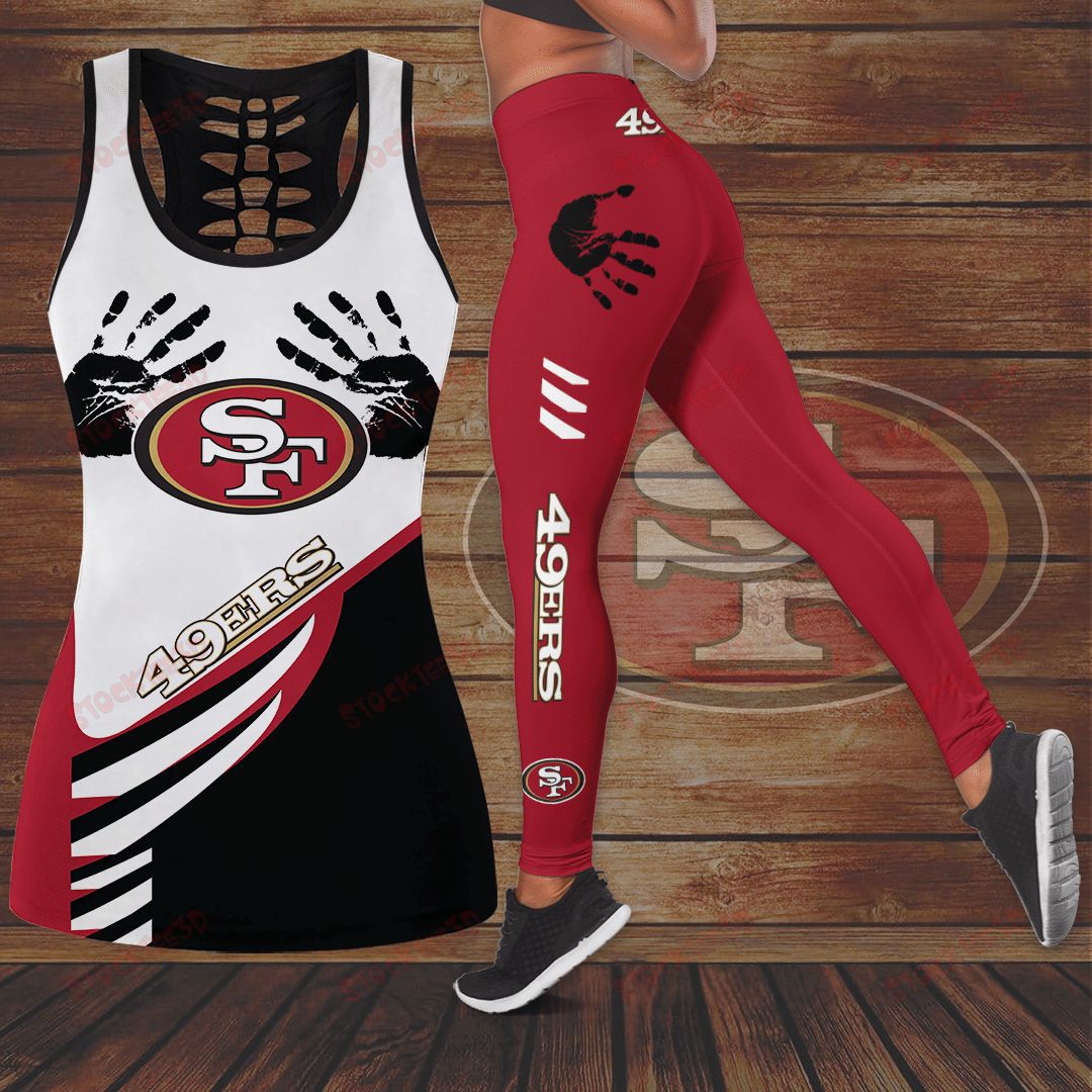 NFL Football 3D Printed Casual Set Women's Waist up U-neck Sports Top Tank Top+High waisted Pants