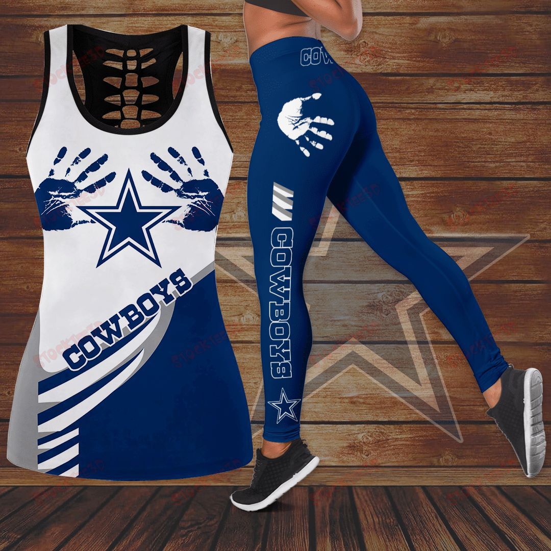 NFL Football 3D Printed Casual Set Women's Waist up U-neck Sports Top Tank Top+High waisted Pants