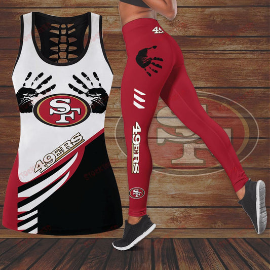 NFL Football 3D Printed Casual Set Women's Waist up U-neck Sports Top Tank Top+High waisted Pants