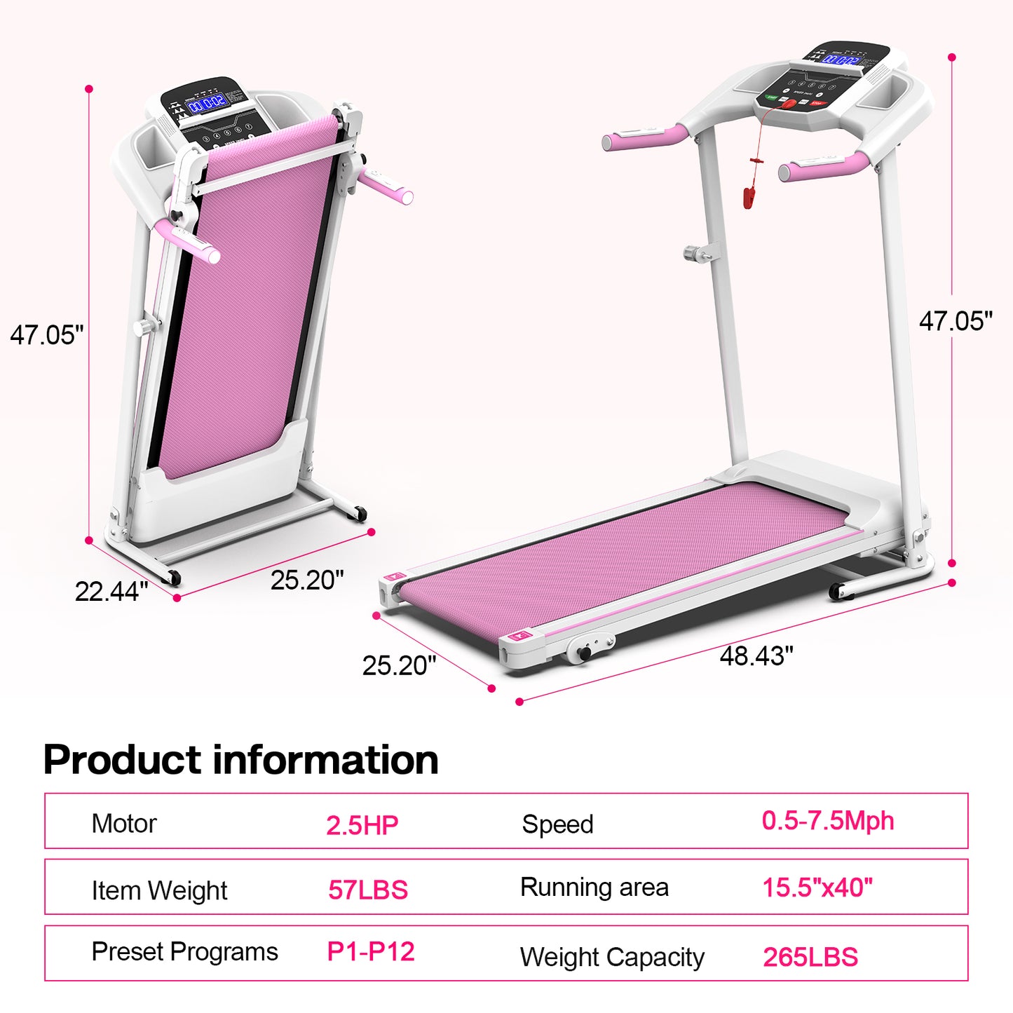 Foldable Treadmill Machine for Home Gym